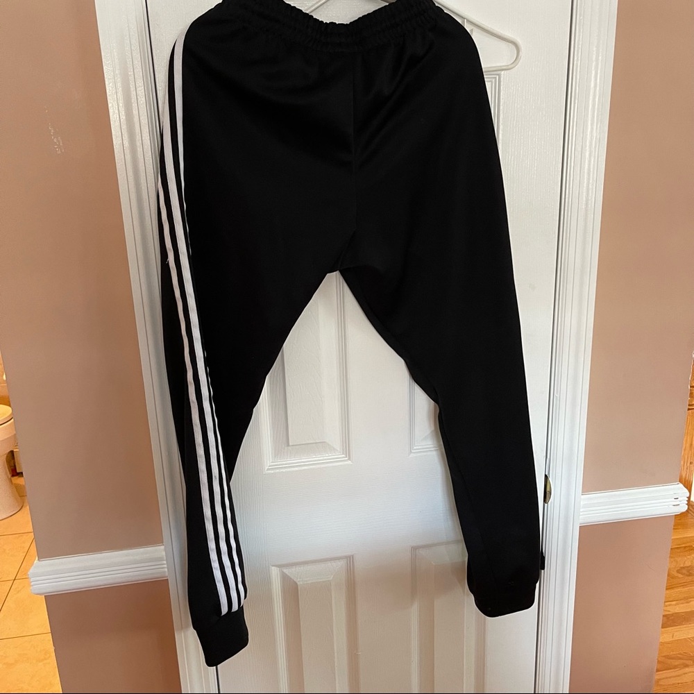 adidas Black Track Pants with White 3-Stripes - Picture 2 of 5